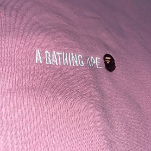 BAPE A Bathing Ape Pink Crewneck Sweatshirt – Medium - Picture 2 of 8